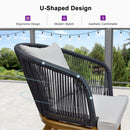 PURPLE LEAF Teak Patio Dining Set with Cushions and Pillow All-Weather Wicker Patio Table Set for Garden, Deck, and Yard