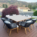 PURPLE LEAF Teak Patio Dining Set with Cushions and Pillow All-Weather Wicker Patio Table Set for Garden, Deck, and Yard