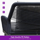 PURPLE LEAF Rivra 4-Piece Patio Conversation Set with Wicker Chairs and Thick Sofa Cushions for Garden