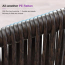 PURPLE LEAF Patio Dining Set with Sunbrella Fabric Cushions and Aluminum Table All-Weather Wicker Patio Table Set for Deck