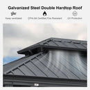 PURPLE LEAF Outdoor Metal Carport with Grey Steel Roof and Aluminum Frame Protective Shelter