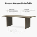 PURPLE LEAF Hailar Outdoor Dining Set for Family, Aluminum Outdoor Patio Table and Chairs Set with Olefin Cushions, Patio Furniture Set for Garden or Deck