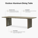PURPLE LEAF Hailar Outdoor Dining Set for Family, Aluminum Outdoor Patio Table and Chairs Set with Olefin Cushions, Patio Furniture Set for Garden or Deck