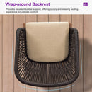 PURPLE LEAF Patio Dining Set with Sunbrella Fabric Cushions and Aluminum Table All-Weather Wicker Patio Table Set for Deck