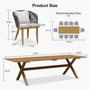 PURPLE LEAF Teak Patio Dining Set with Cushions and Pillow All-Weather Wicker Patio Table Set for Garden, Deck, and Yard