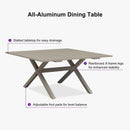 PURPLE LEAF Outdoor Dining Set All Weather Wicker Patio Dining Set with Rectangular Aluminum Table and Modern Armrest Dining Chairs for Garden Deck Backyard Kitchen