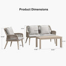 PURPLE LEAF Rivra 4-Piece Patio Conversation Set with Wicker Chairs and Thick Sofa Cushions for Garden