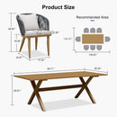 PURPLE LEAF Teak Patio Dining Set with Cushions and Pillow All-Weather Wicker Patio Table Set for Garden, Deck, and Yard