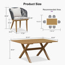 PURPLE LEAF Teak Patio Dining Set with Cushions and Pillow All-Weather Wicker Patio Table Set for Garden, Deck, and Yard
