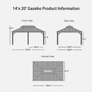 PURPLE LEAF Outdoor Metal Carport Gazebo Bronze Steel Roof Aluminum Frame Shelter for Parking