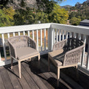 PURPLE LEAF Patio Dining Set with Sunbrella Fabric Cushions and Aluminum Table All-Weather Wicker Patio Table Set for Deck