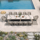 PURPLE LEAF Patio Dining Set with Sunbrella Fabric Cushions and Aluminum Table All-Weather Wicker Patio Table Set for Deck