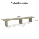 PURPLE LEAF Sanori Patio Dining Table Aluminum Modern Large Weather-Resistant Table for Garden Deck