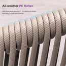 PURPLE LEAF Patio Dining Set with Sunbrella Fabric Cushions and Aluminum Table All-Weather Wicker Patio Table Set for Deck