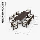 PURPLE LEAF Caesar Outdoor Dining Set Aluminum Luxury Patio Furniture Table and Chairs Set with Olifen Removable Thick Cushion and Pillow Patio Dining Sets for Garden Deck
