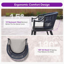 PURPLE LEAF Outdoor Dining Set All Weather Wicker Patio Dining Set with Rectangular Aluminum Table and Modern Armrest Dining Chairs for Garden Deck Backyard Kitchen