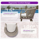 PURPLE LEAF Outdoor Dining Set All Weather Wicker Patio Dining Set with Rectangular Aluminum Table and Modern Armrest Dining Chairs for Garden Deck Backyard Kitchen