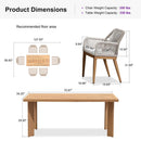PURPLE LEAF Outdoor Dining Set with Sunbrella Cushions wicker patio table set  for Kitchen Deck Garden Outdoor Furniture Sets