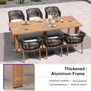 PURPLE LEAF Patio Dining Set with Sunbrella Fabric Cushions and Aluminum Table All-Weather Wicker Patio Table Set for Deck