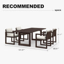 PURPLE LEAF Caesar Outdoor Dining Set Aluminum Luxury Patio Furniture Table and Chairs Set with Olifen Removable Thick Cushion and Pillow Patio Dining Sets for Garden Deck