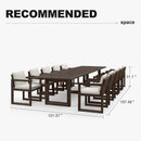 PURPLE LEAF Caesar Outdoor Dining Set Aluminum Luxury Patio Furniture Table and Chairs Set with Olifen Removable Thick Cushion and Pillow Patio Dining Sets for Garden Deck