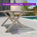 PURPLE LEAF Outdoor Dining Set All Weather Wicker Patio Dining Set with Rectangular Aluminum Table and Modern Armrest Dining Chairs for Garden Deck Backyard Kitchen