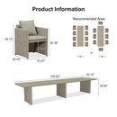 PURPLE LEAF Sanori Patio Dining Set Modern Large Weather-Resistant Table and Aluminum Chairs with Cushions for Garden Beige