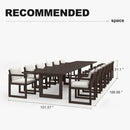 PURPLE LEAF Caesar Outdoor Dining Set Aluminum Luxury Patio Furniture Table and Chairs Set with Olifen Removable Thick Cushion and Pillow Patio Dining Sets for Garden Deck