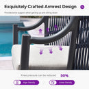 PURPLE LEAF Outdoor Dining Set All Weather Wicker Patio Dining Set with Rectangular Aluminum Table and Modern Armrest Dining Chairs for Garden Deck Backyard Kitchen