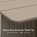 PURPLE LEAF Provence Patio Dining Set Luxury Modern Conversation Set Aluminum Large Rectangle Dining Table and Chairs with Olefin Cushion Outdoor Furniture Set for Garden Porch Deck Backyard