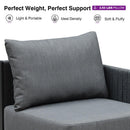 PURPLE LEAF Sanori Classical without Table Grey Patio Conversation Set with Cushions for Deck