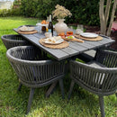 PURPLE LEAF 7/9/11 Pieces Outdoor Dining Set Aluminum Table & Wicker Rattan Chairs Modern Patio Furniture Set for Deck