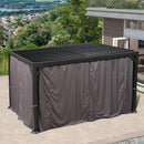 PURPLE LEAF Outdoor Adjustable Louvered Aluminum Pergola Metal Roof Hardtop Gazebo with Upgrade Curtain