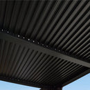 PURPLE LEAF Outdoor Adjustable Louvered Aluminum Pergola Metal Roof Hardtop Gazebo with Upgrade Curtain