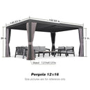 PURPLE LEAF Outdoor Adjustable Louvered Aluminum Pergola Metal Roof Hardtop Gazebo with Upgrade Curtain