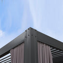 PURPLE LEAF Outdoor Adjustable Louvered Aluminum Pergola Metal Roof Hardtop Gazebo with Upgrade Curtain