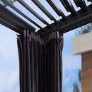 PURPLE LEAF Outdoor Adjustable Louvered Aluminum Pergola Metal Roof Hardtop Gazebo with Upgrade Curtain