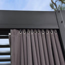 PURPLE LEAF Outdoor Adjustable Louvered Aluminum Pergola Metal Roof Hardtop Gazebo with Upgrade Curtain