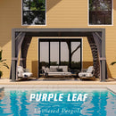 PURPLE LEAF Outdoor Adjustable Louvered Aluminum Pergola Metal Roof Hardtop Gazebo with Upgrade Curtain