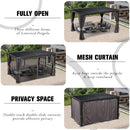 PURPLE LEAF Outdoor Adjustable Louvered Aluminum Pergola Metal Roof Hardtop Gazebo with Upgrade Curtain