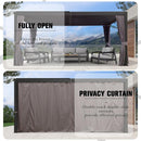 PURPLE LEAF Outdoor Adjustable Louvered Aluminum Pergola Metal Roof Hardtop Gazebo with Upgrade Curtain