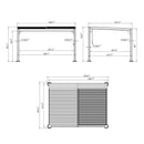 PURPLE LEAF Outdoor Adjustable Louvered Aluminum Pergola Metal Roof Hardtop Gazebo with Upgrade Curtain