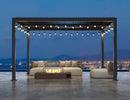 PURPLE LEAF Outdoor Adjustable Louvered Aluminum Pergola Metal Roof Hardtop Gazebo with Upgrade Curtain