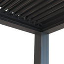 PURPLE LEAF Outdoor Adjustable Louvered Aluminum Pergola Metal Roof Hardtop Gazebo with Upgrade Curtain