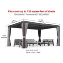 PURPLE LEAF Outdoor Adjustable Louvered Aluminum Pergola Metal Roof Hardtop Gazebo with Upgrade Curtain