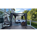 PURPLE LEAF Outdoor Adjustable Louvered Aluminum Pergola Metal Roof Hardtop Gazebo with Upgrade Curtain