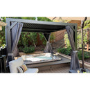 PURPLE LEAF Outdoor Adjustable Louvered Aluminum Pergola Metal Roof Hardtop Gazebo with Upgrade Curtain