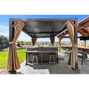 PURPLE LEAF Outdoor Adjustable Louvered Aluminum Pergola Metal Roof Hardtop Gazebo with Upgrade Curtain