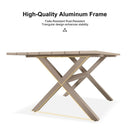 PURPLE LEAF 7/9/11 Pieces Outdoor Dining Set Aluminium Dining Table and Woven Rattan Chairs Dining Furniture Set with Cushions for Deck Patio Champagne