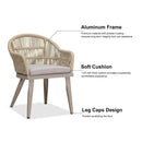 PURPLE LEAF 7/9/11 Pieces Outdoor Dining Set Aluminium Dining Table and Woven Rattan Chairs Dining Furniture Set with Cushions for Deck Patio Champagne